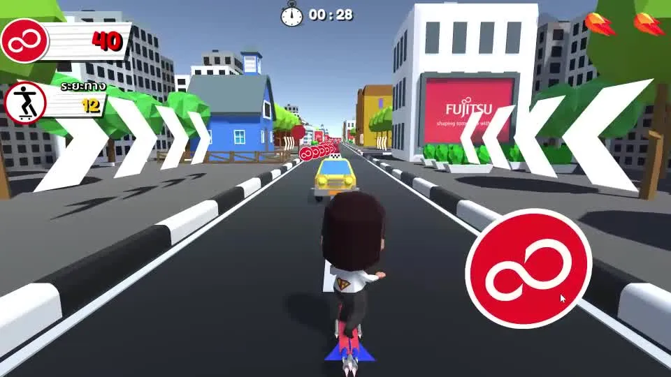 วิธีเล่นเกมวิ่งเก็บโลโก้ด้วยการเคลื่อนไหวร่างกาย
