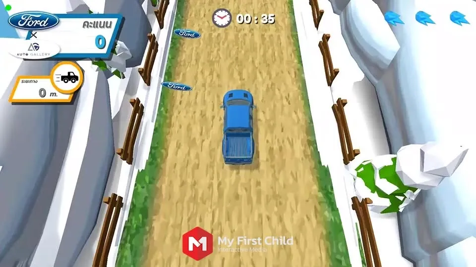 เกมจำลองการขับรถ Ford บนถนนหิมะ